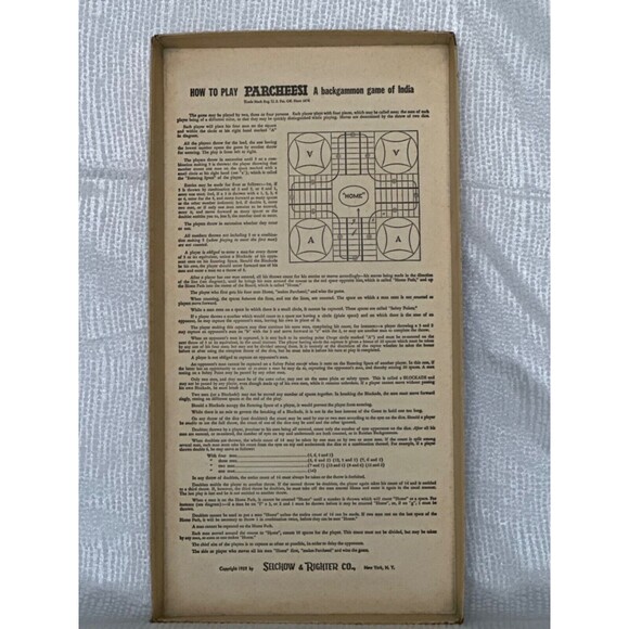 Vintage Parcheesi 1959 Gold Seal Edition Board Game Complete Set Collectible - Picture 9 of 9